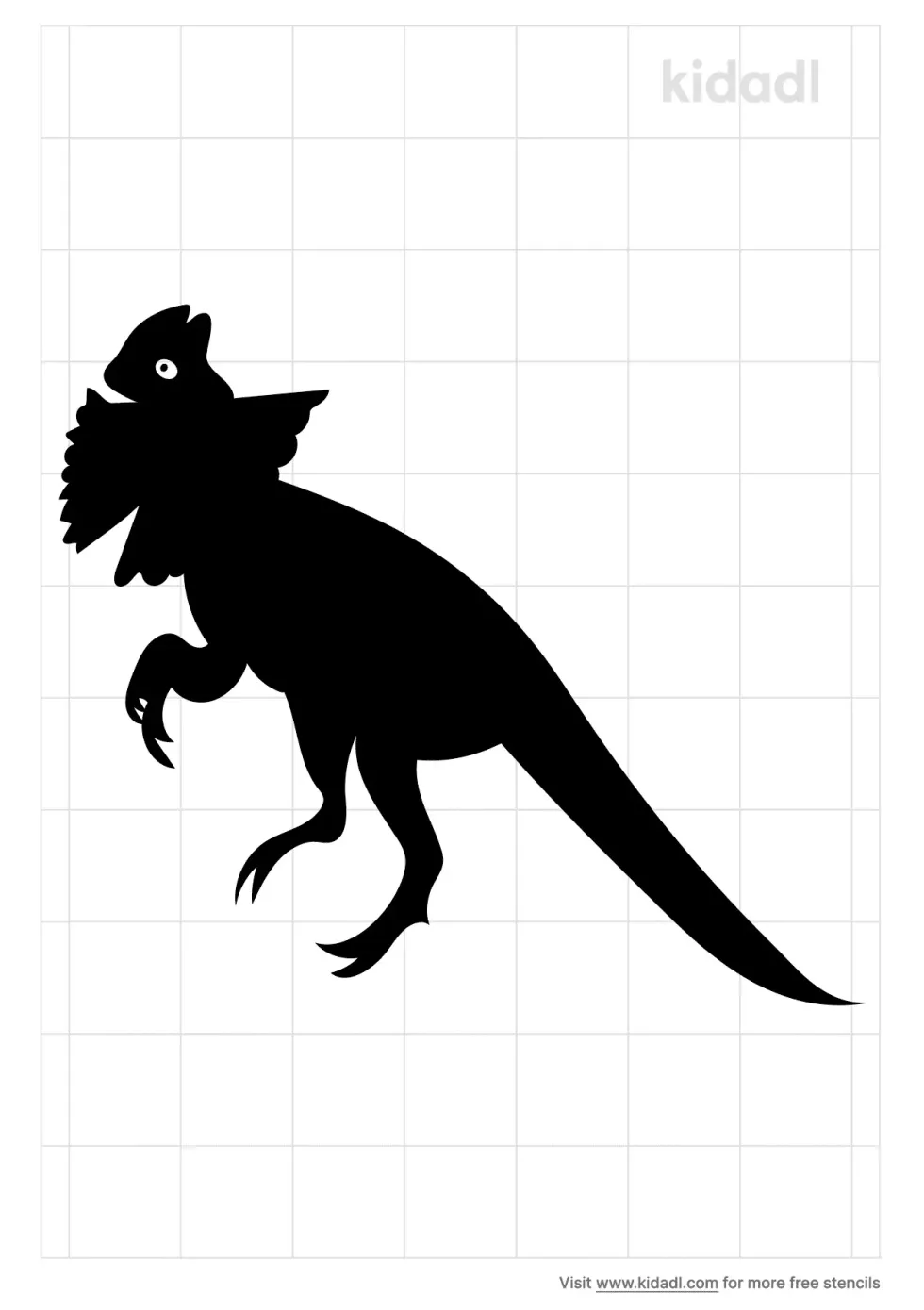 Frill Necked Dinosaur Stencil