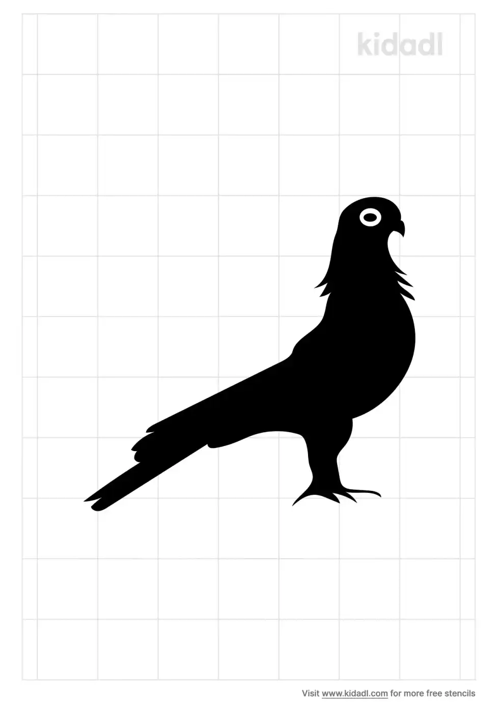 Frill Pigeon Stencil