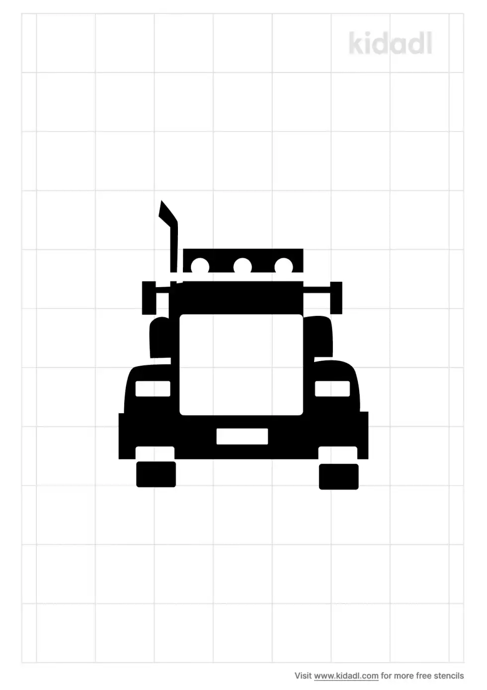 Front View Semi Tractor Stencil