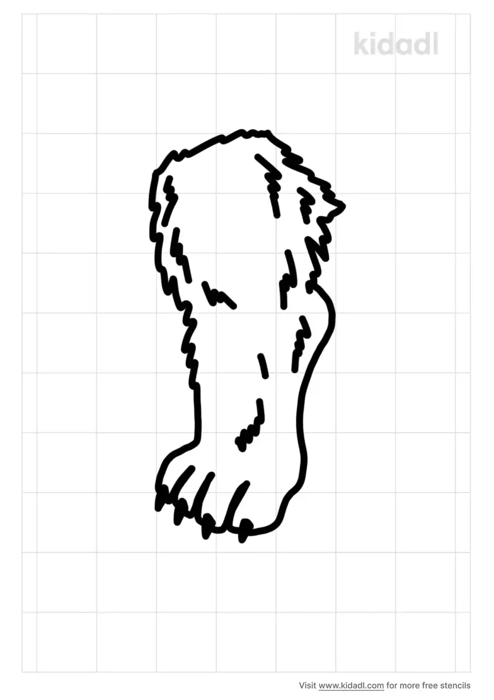 Furry Foot Stencil