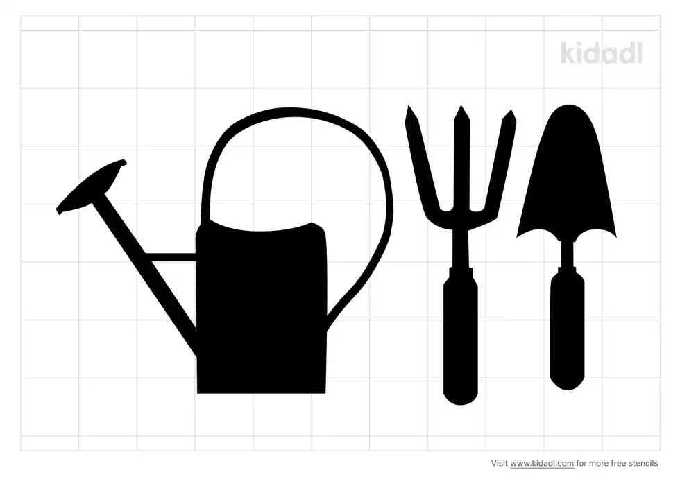 Gardening Tools Stencil