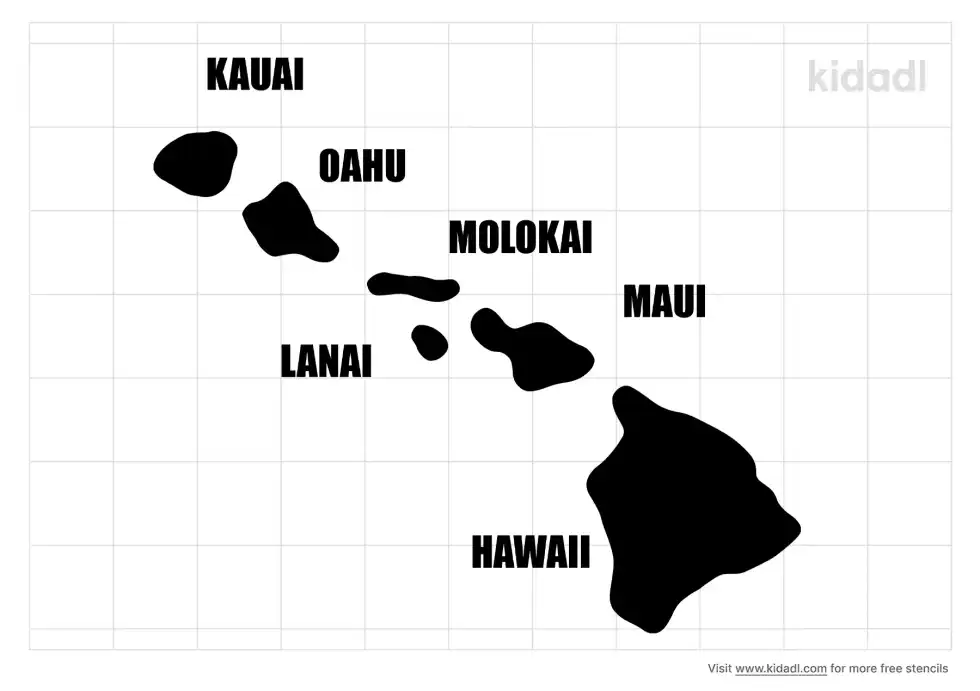 Hawaiian Islands Stencil