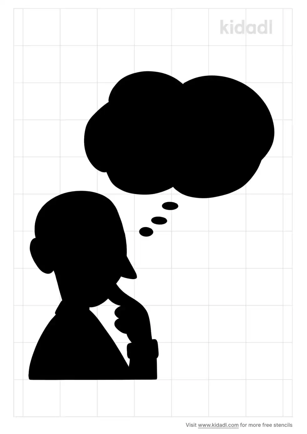 Thinking Man With Thought Bubble Stencil