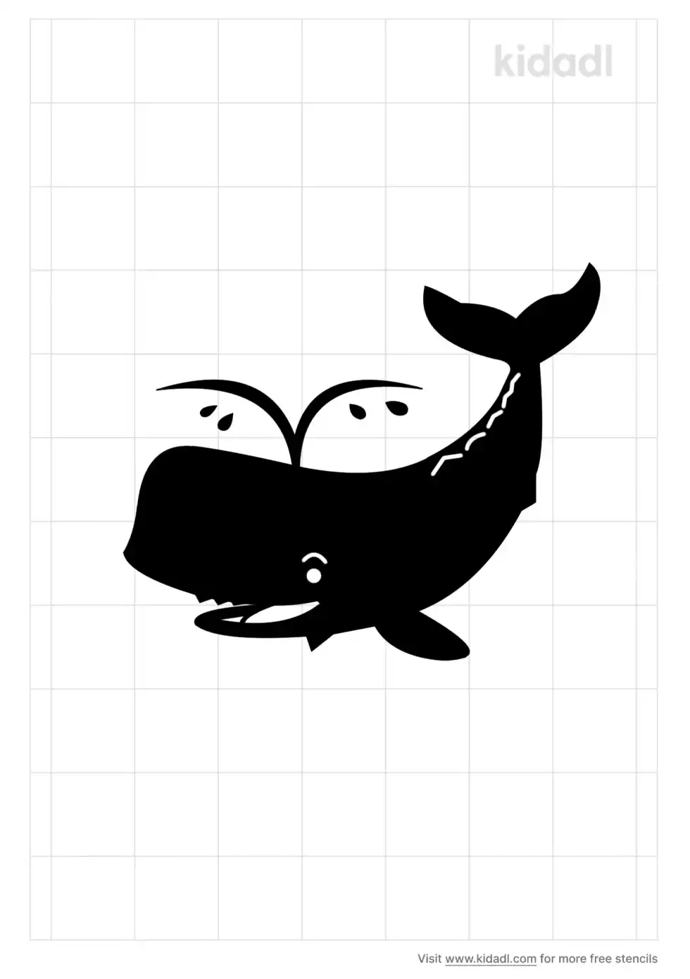 Realistic Sperm Whale Stencil