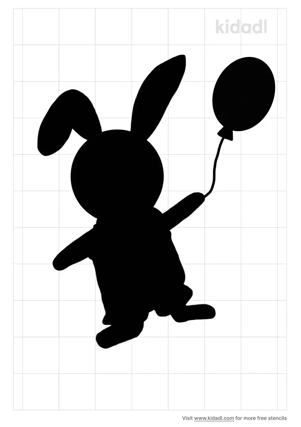 Bunny With Balloon Stencil