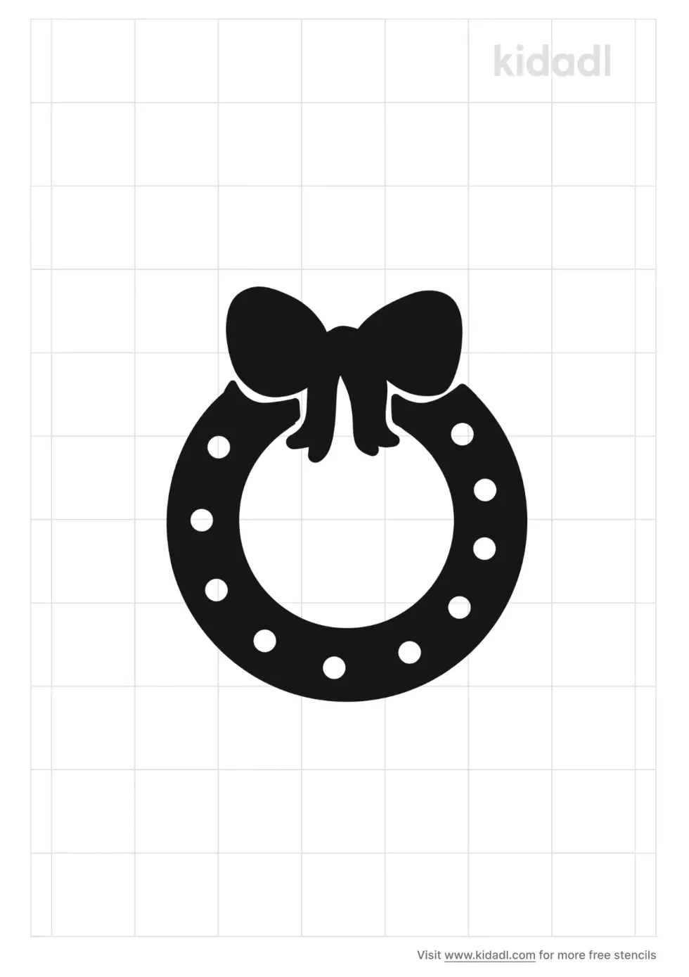 Wreath With Bow Stencil