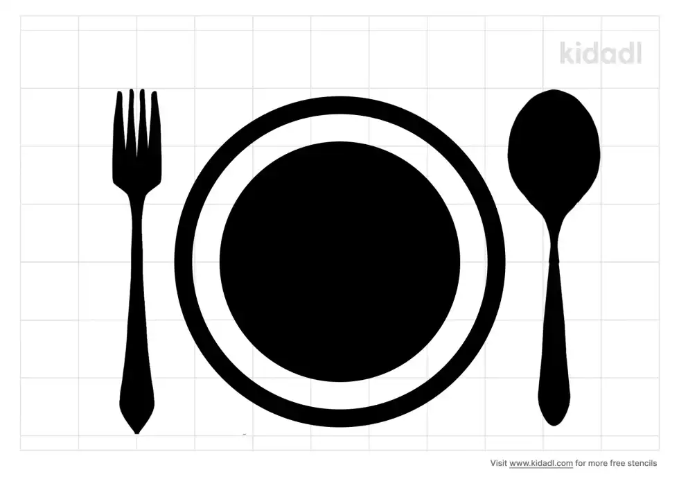 Plate And Fork Stencil