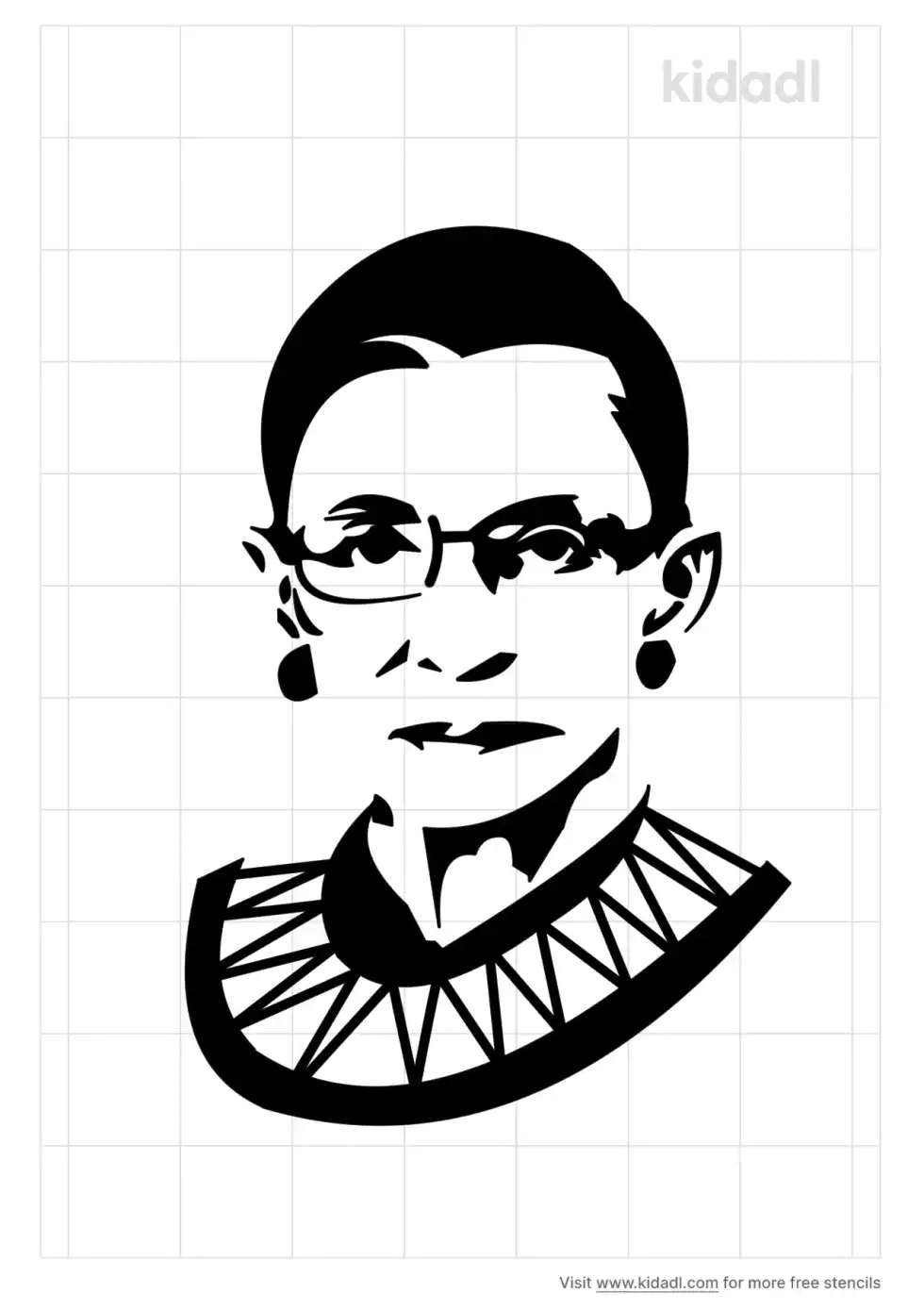 Ginsburg Face Stencil