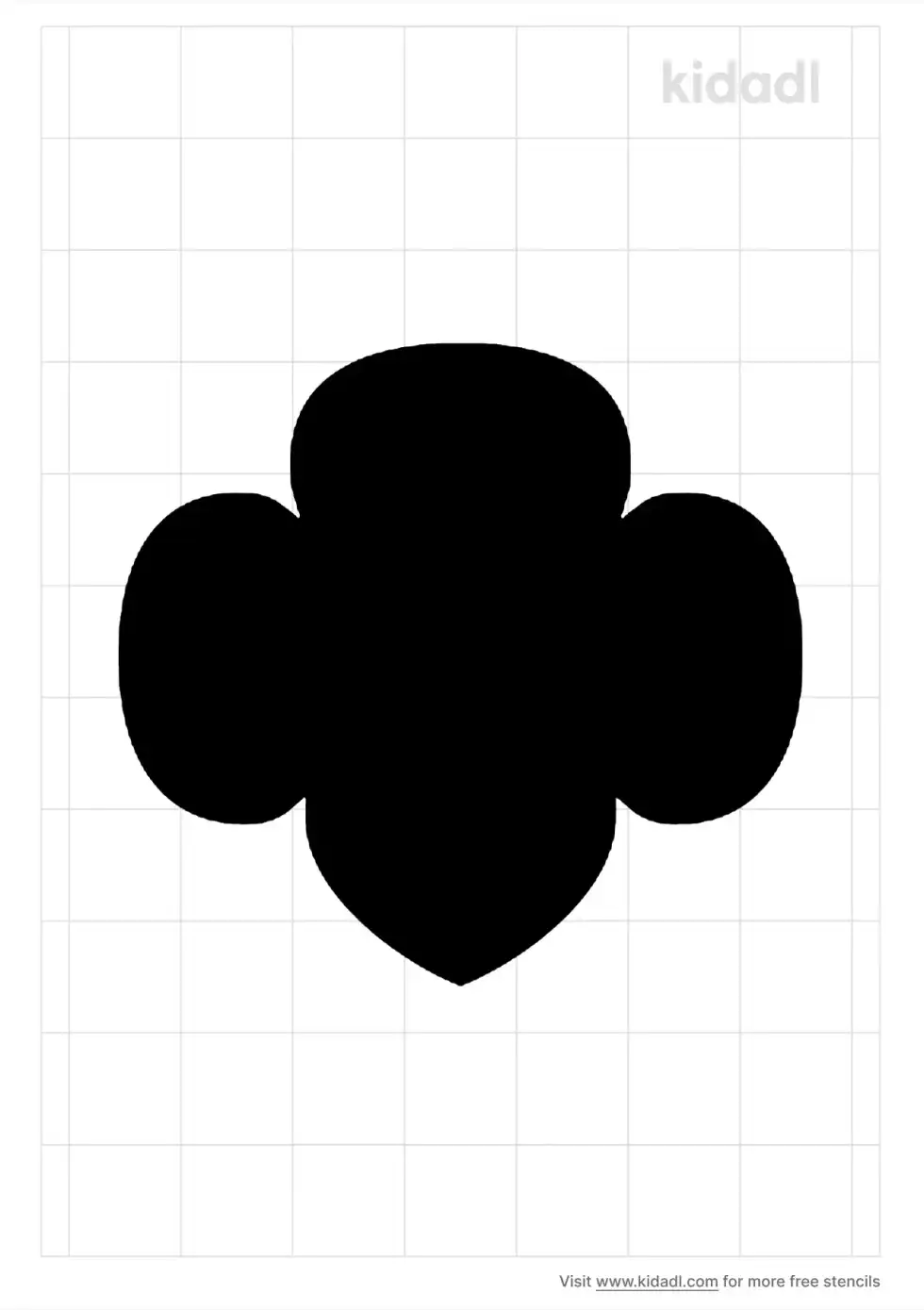 Girl Scout Trefoil Stencil