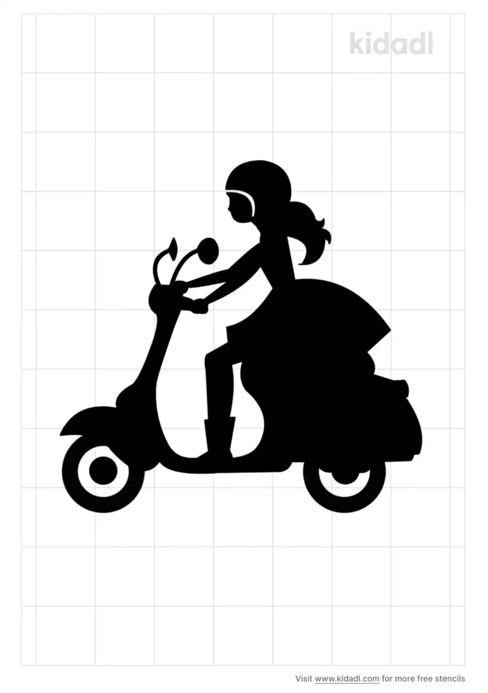 Girls Moped Stencil