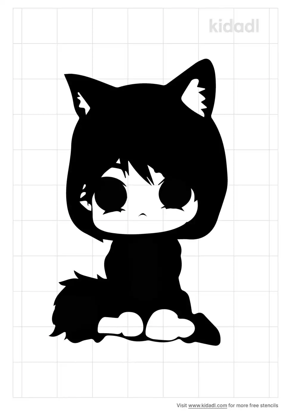 Fox Girl Stencil