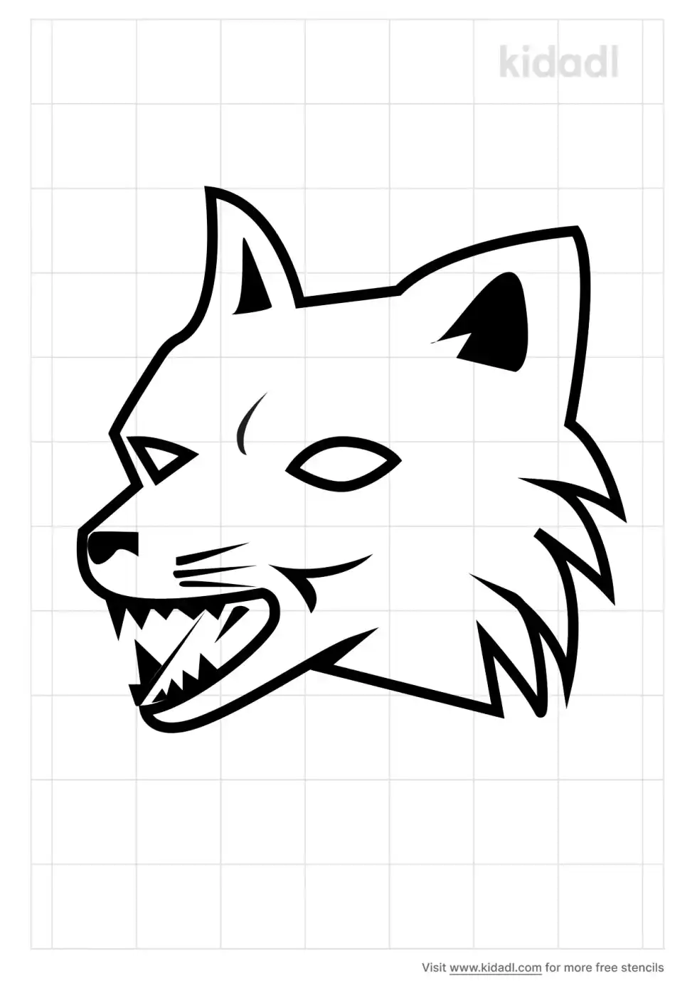 Fox Growling Stencil