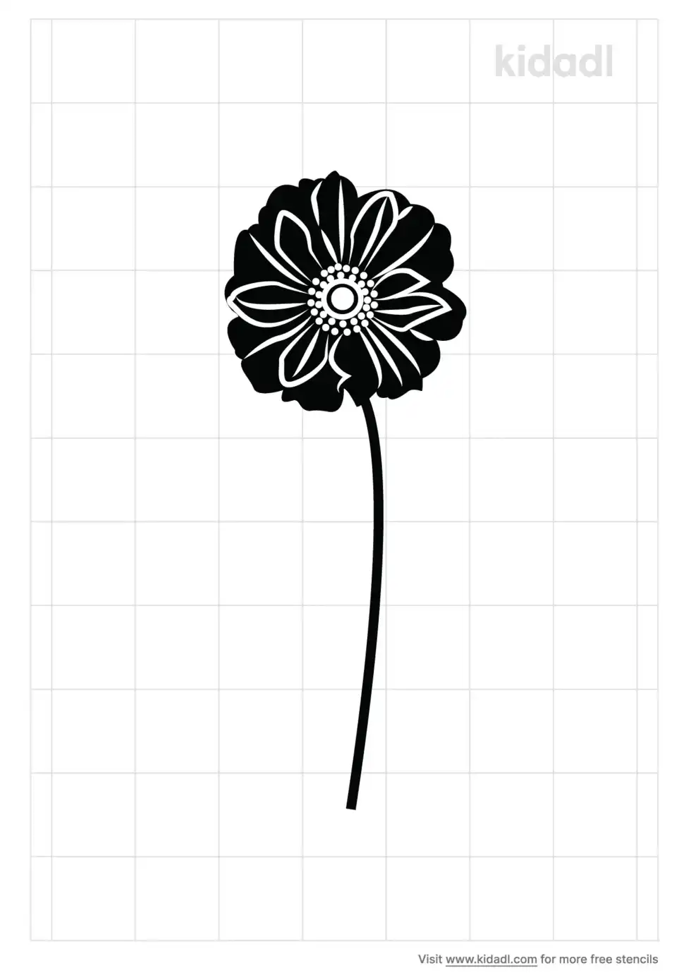 Anemone Flower Stencil
