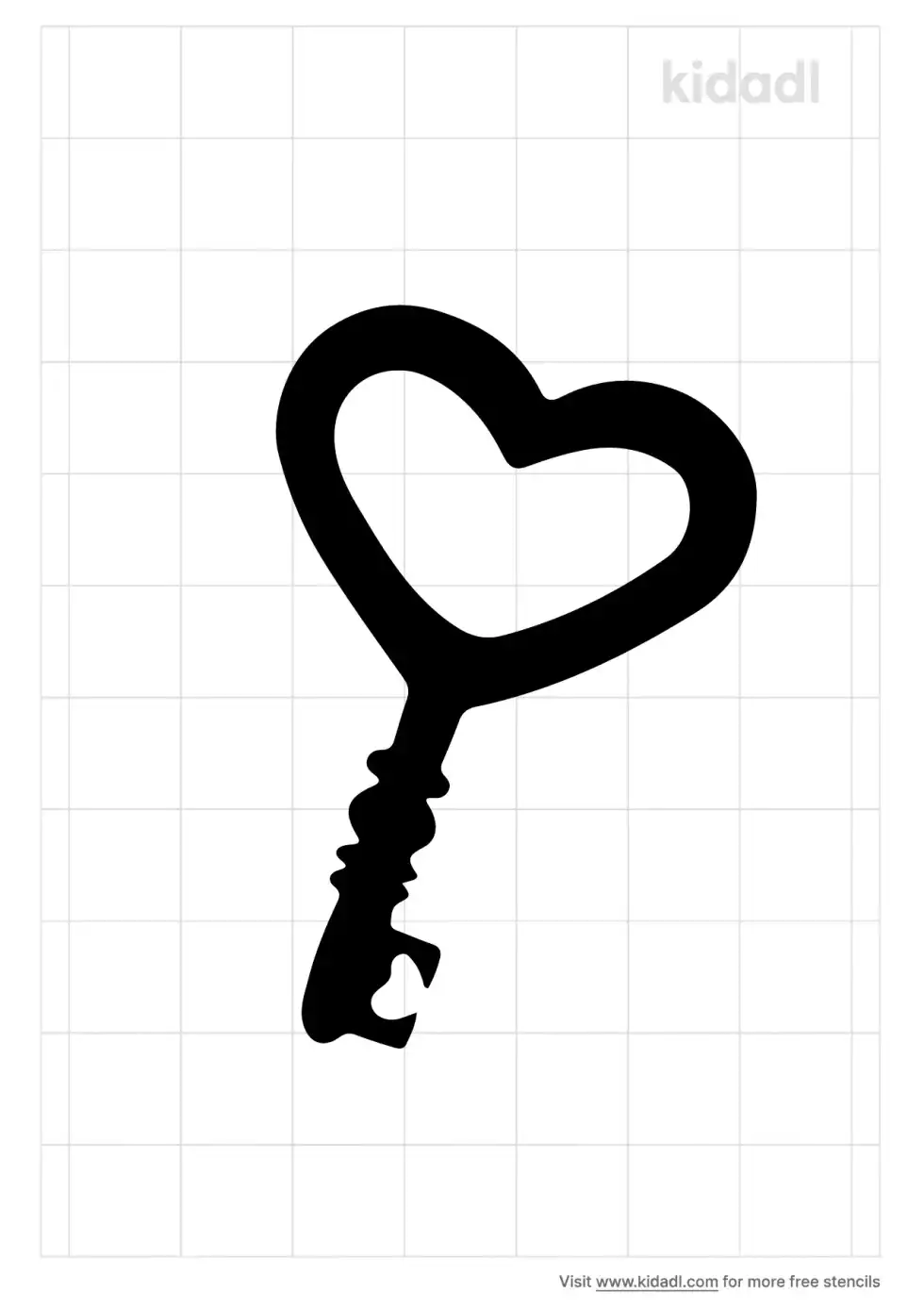Heart Key Stencil