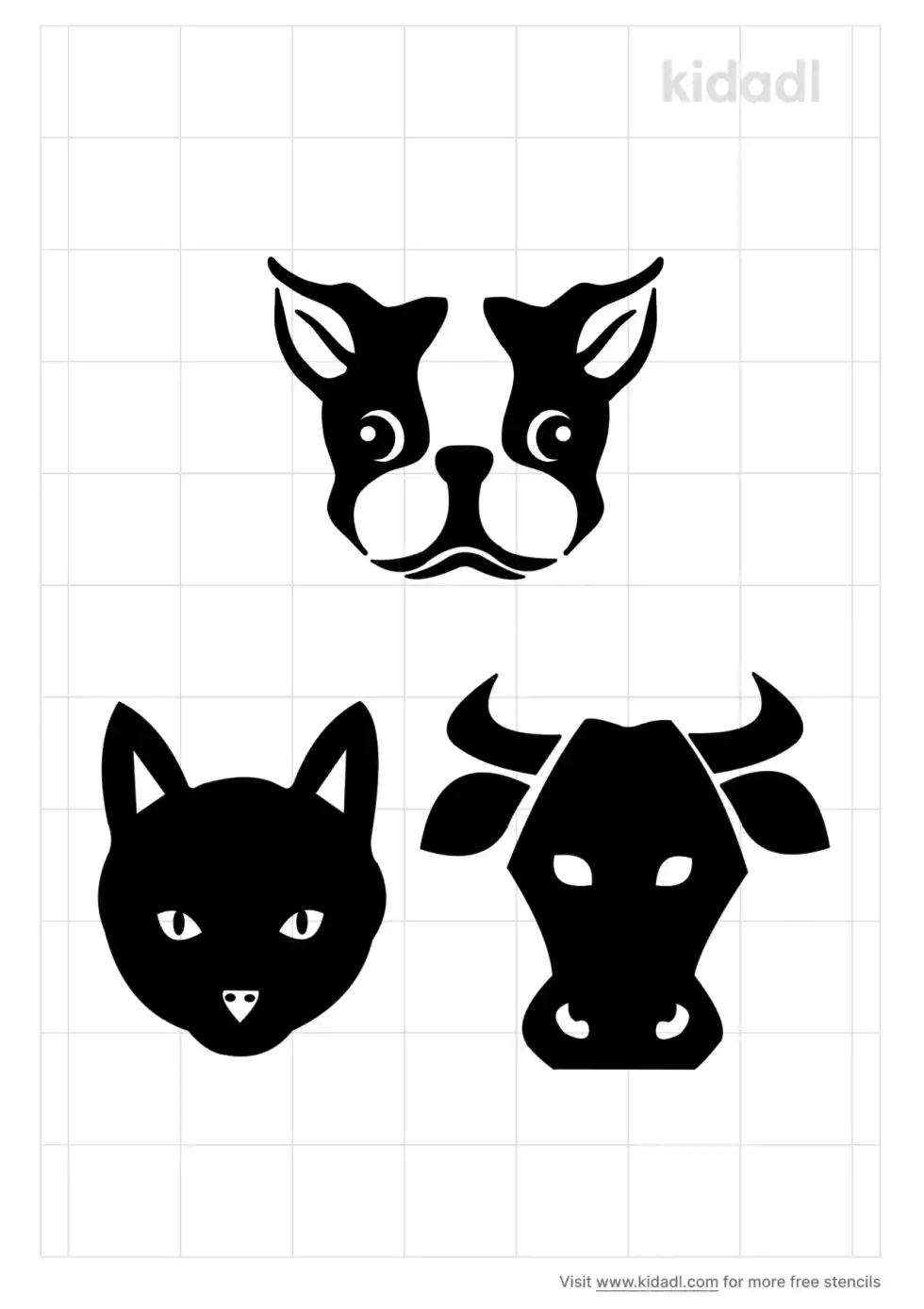 Animal Faces Stencil