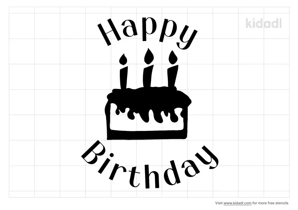 Happy Birthday Cake Stencil