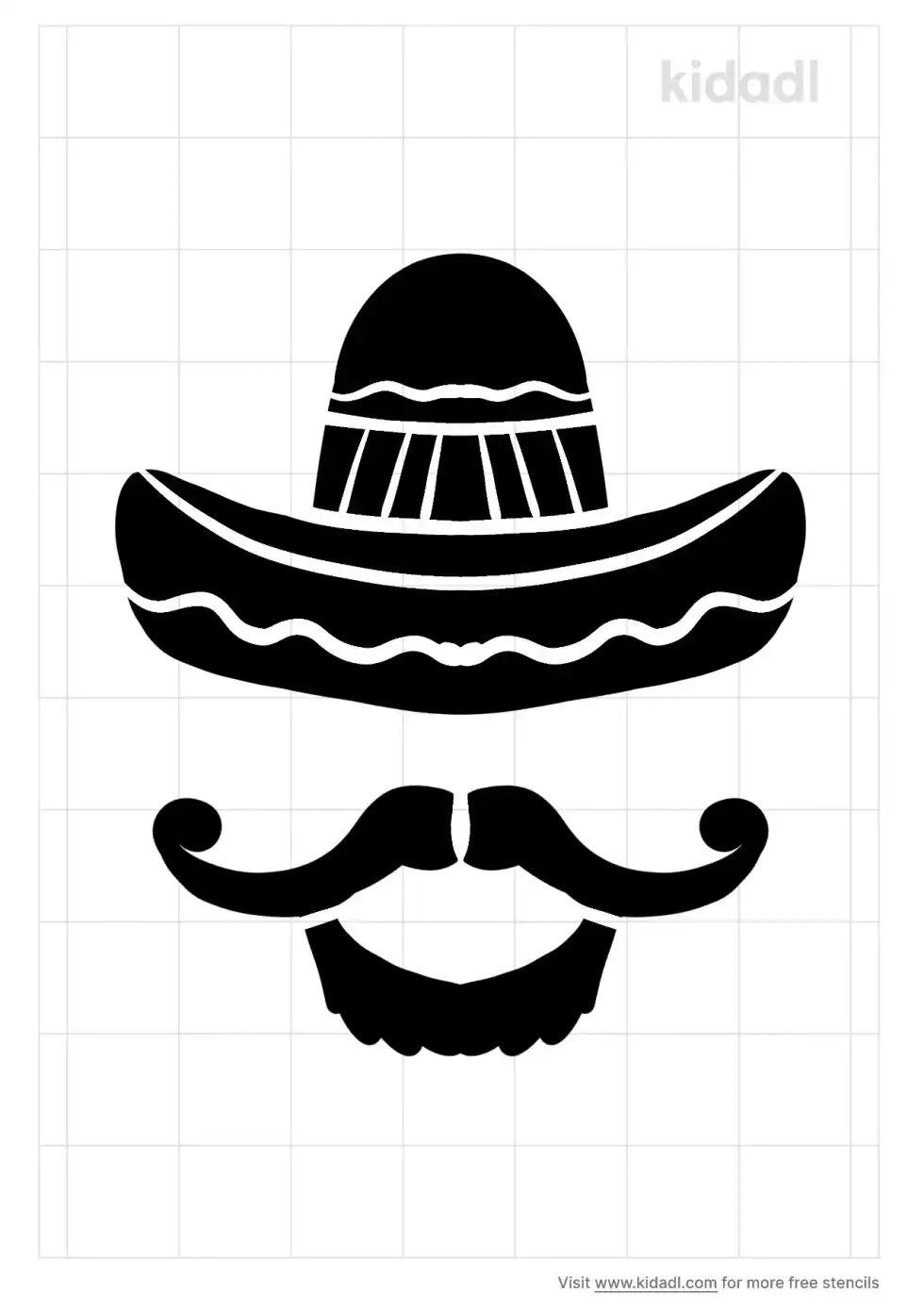 Cowboy Hat And Mustache Stencil