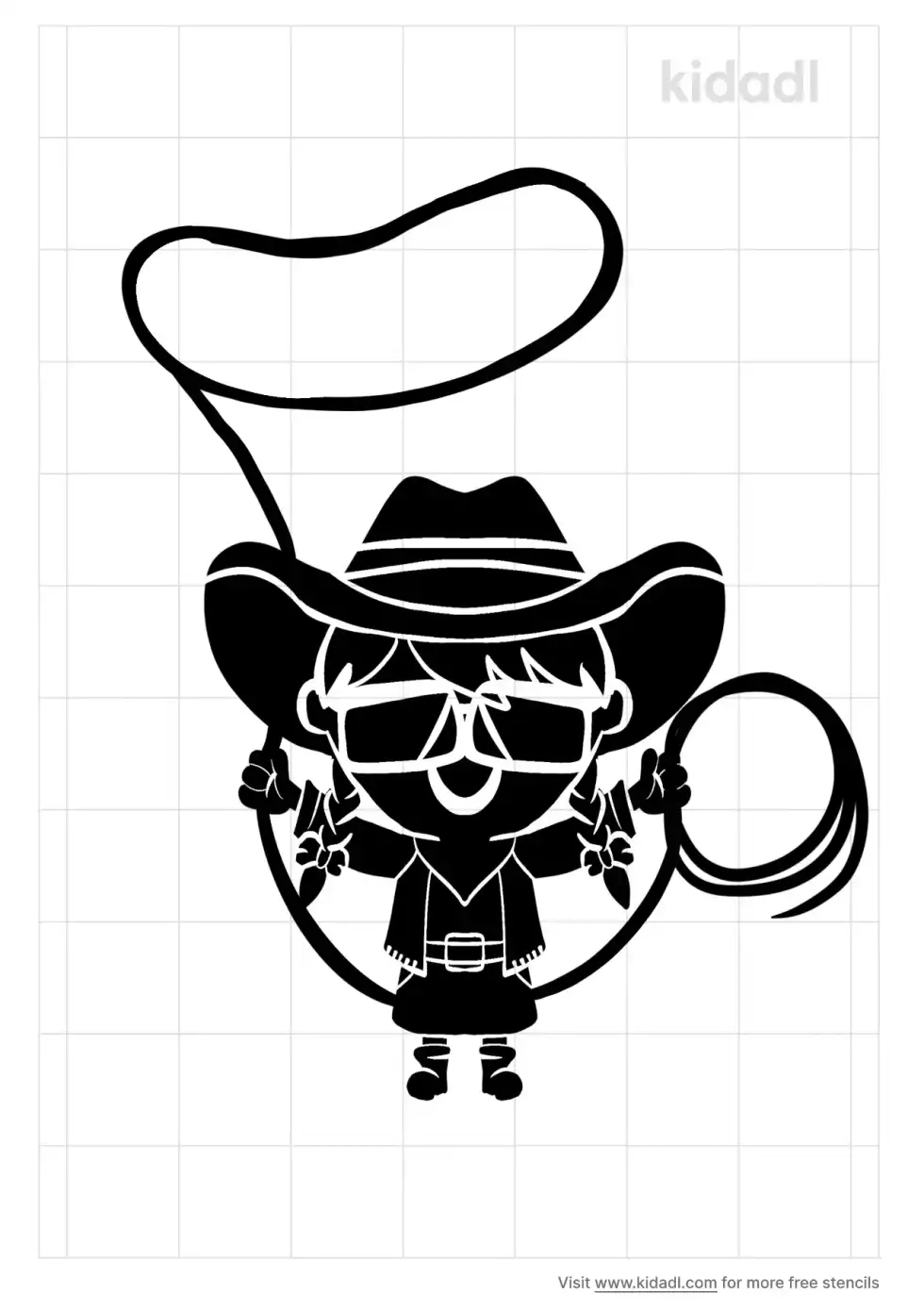 Cowgirl Lasso Stencil