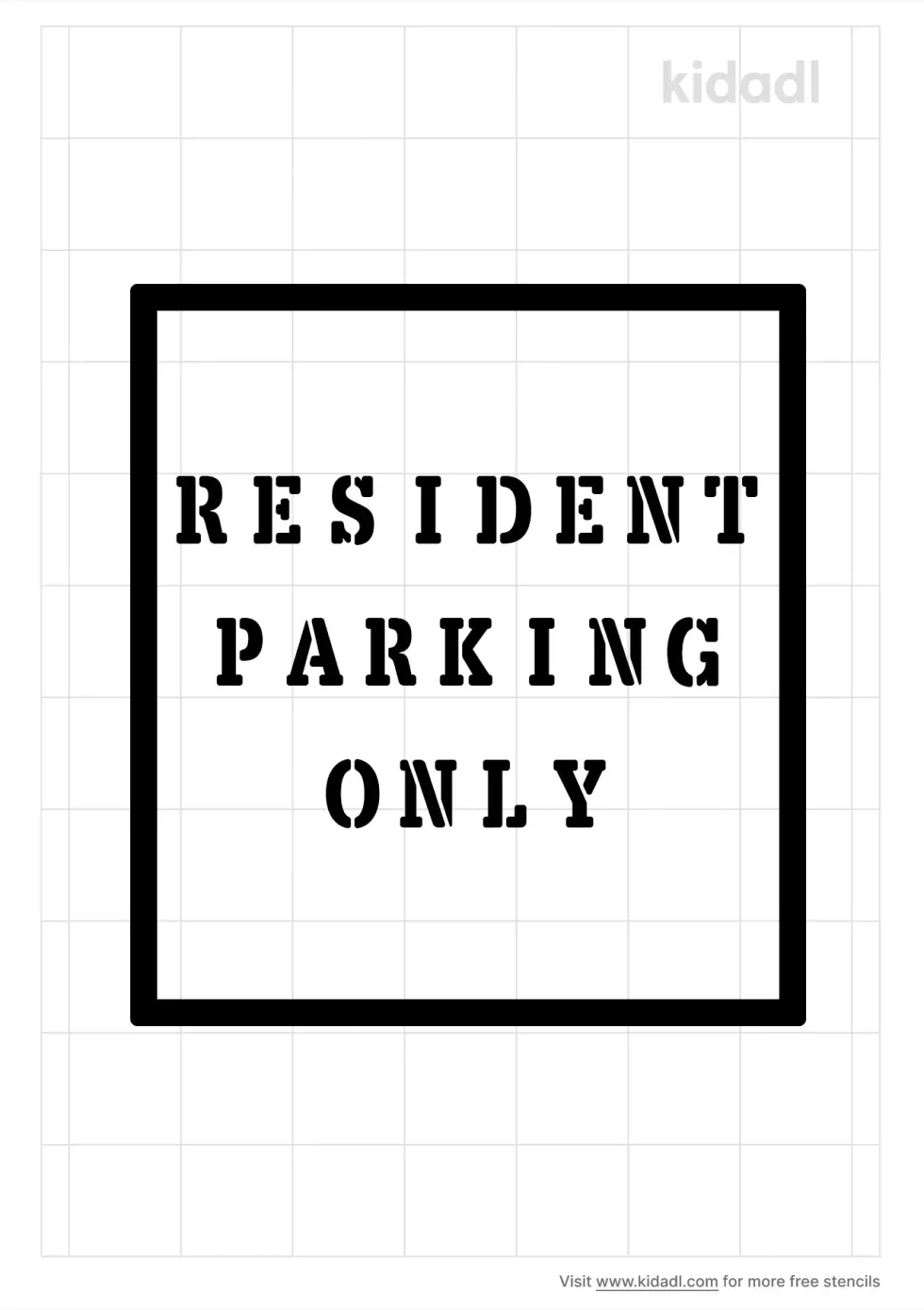 Resident Parking Only Stencil
