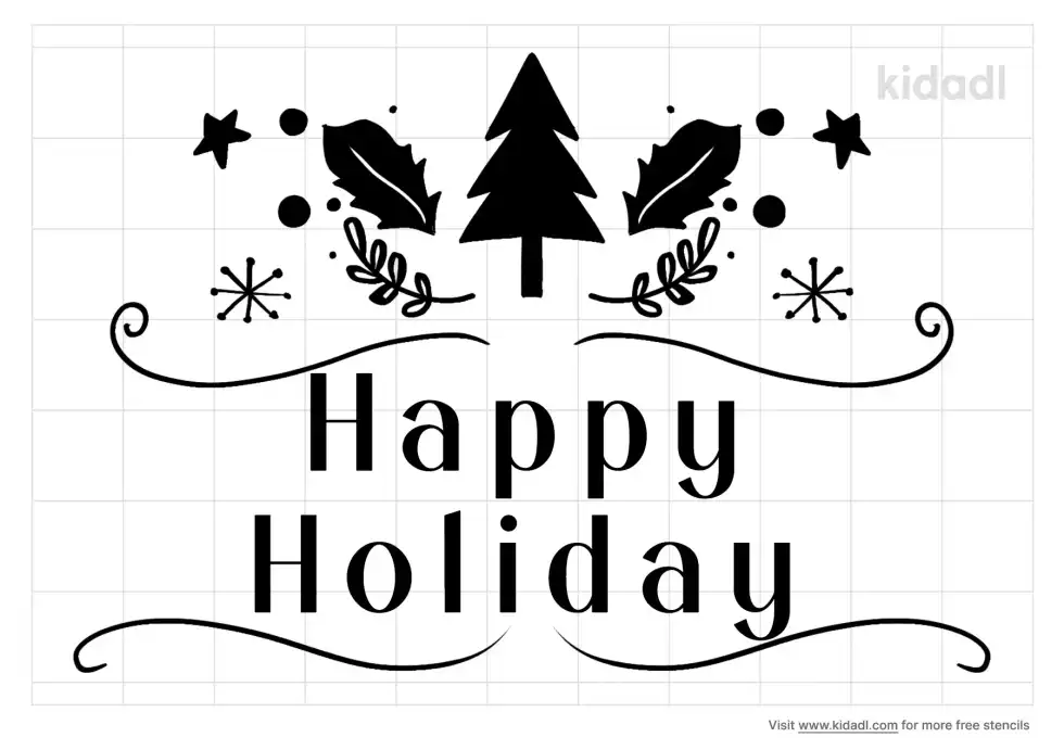 Happy Holiday Stencil