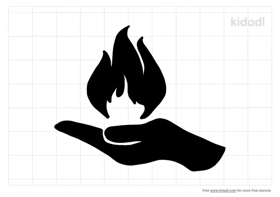 Hand Flame Stencil