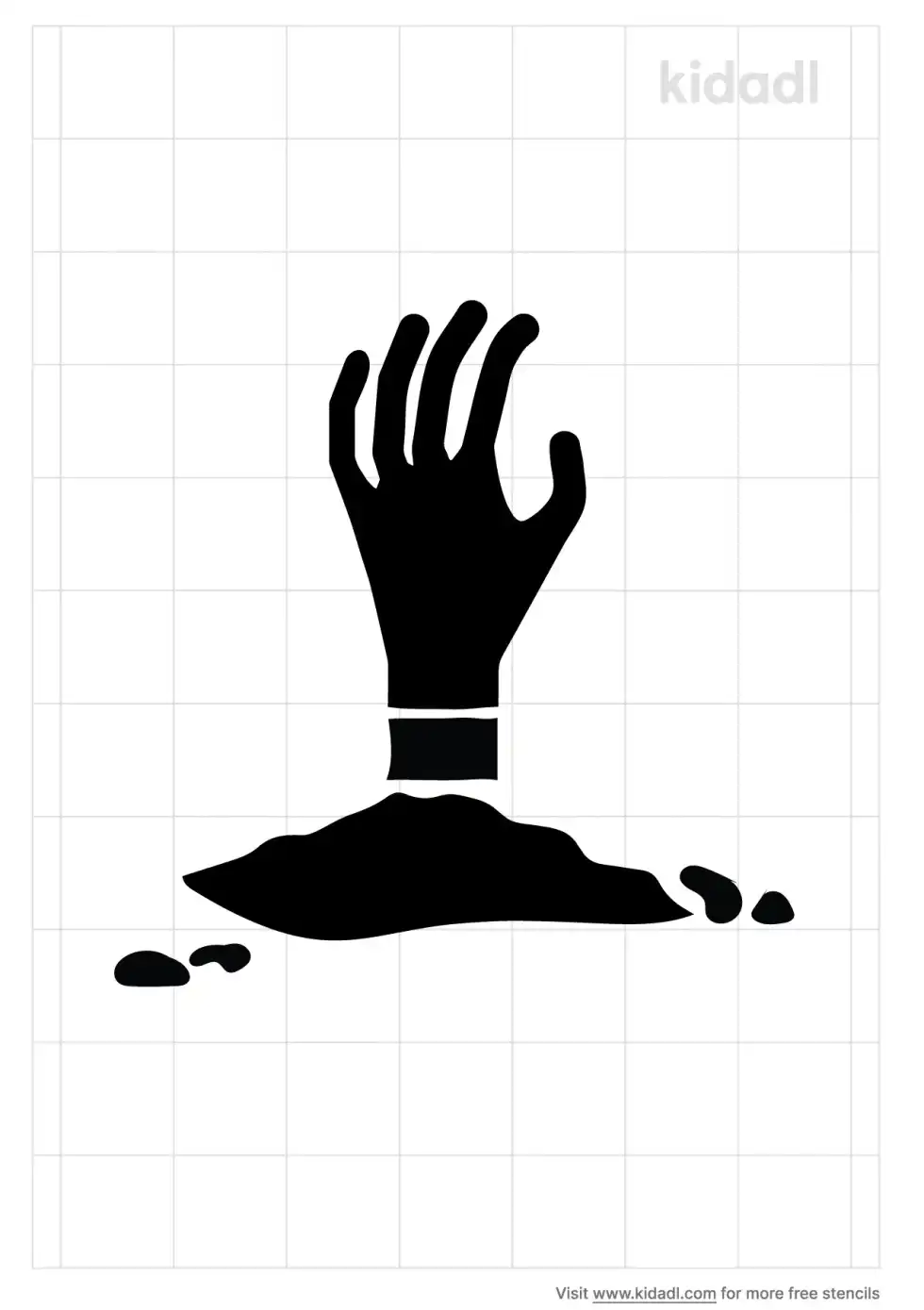 Hand Out Of Ground Stencil