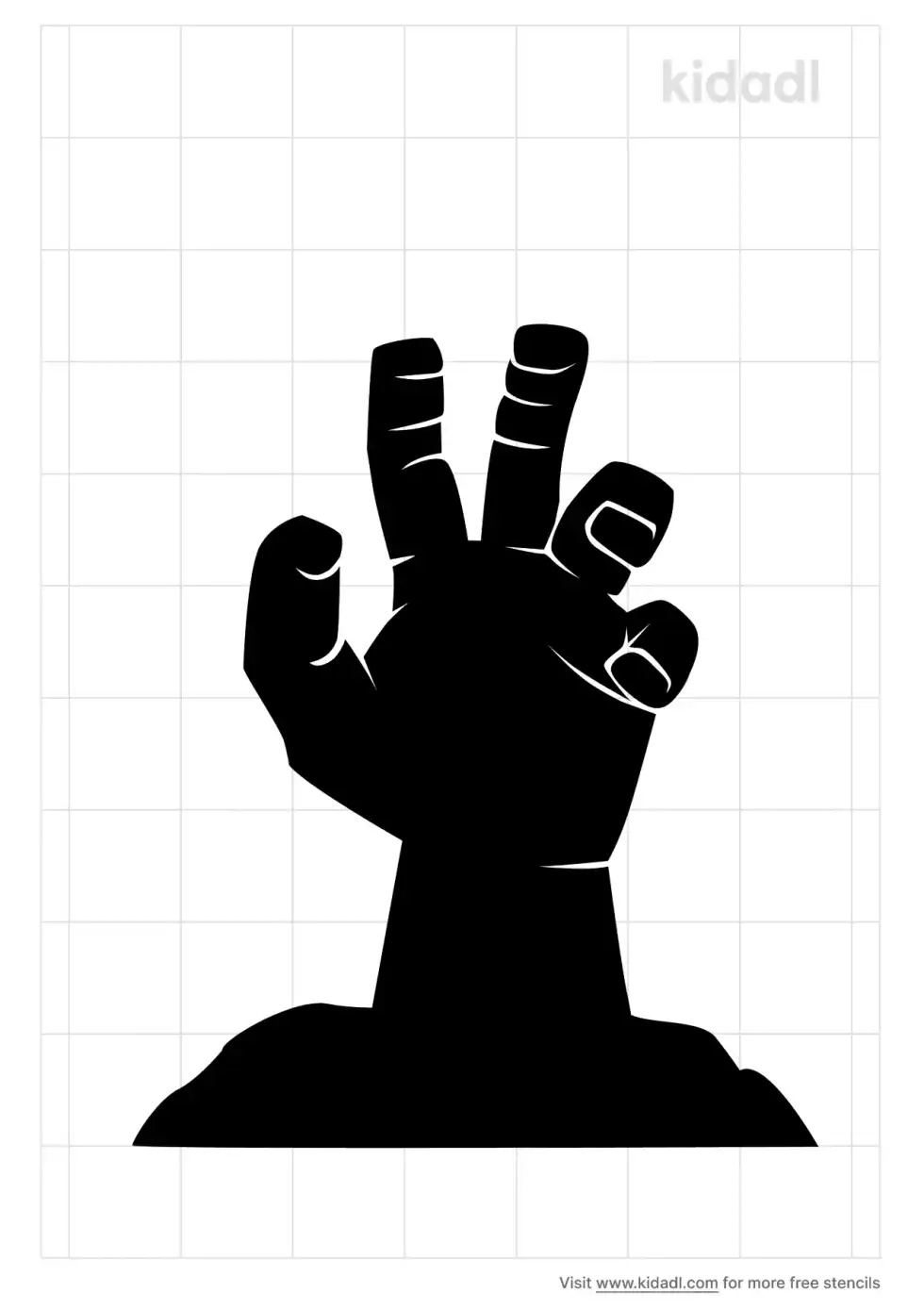 Hand Rising From Grave Stencil