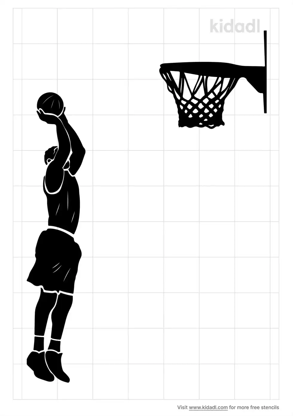 Hand Shooting Basketball Stencil