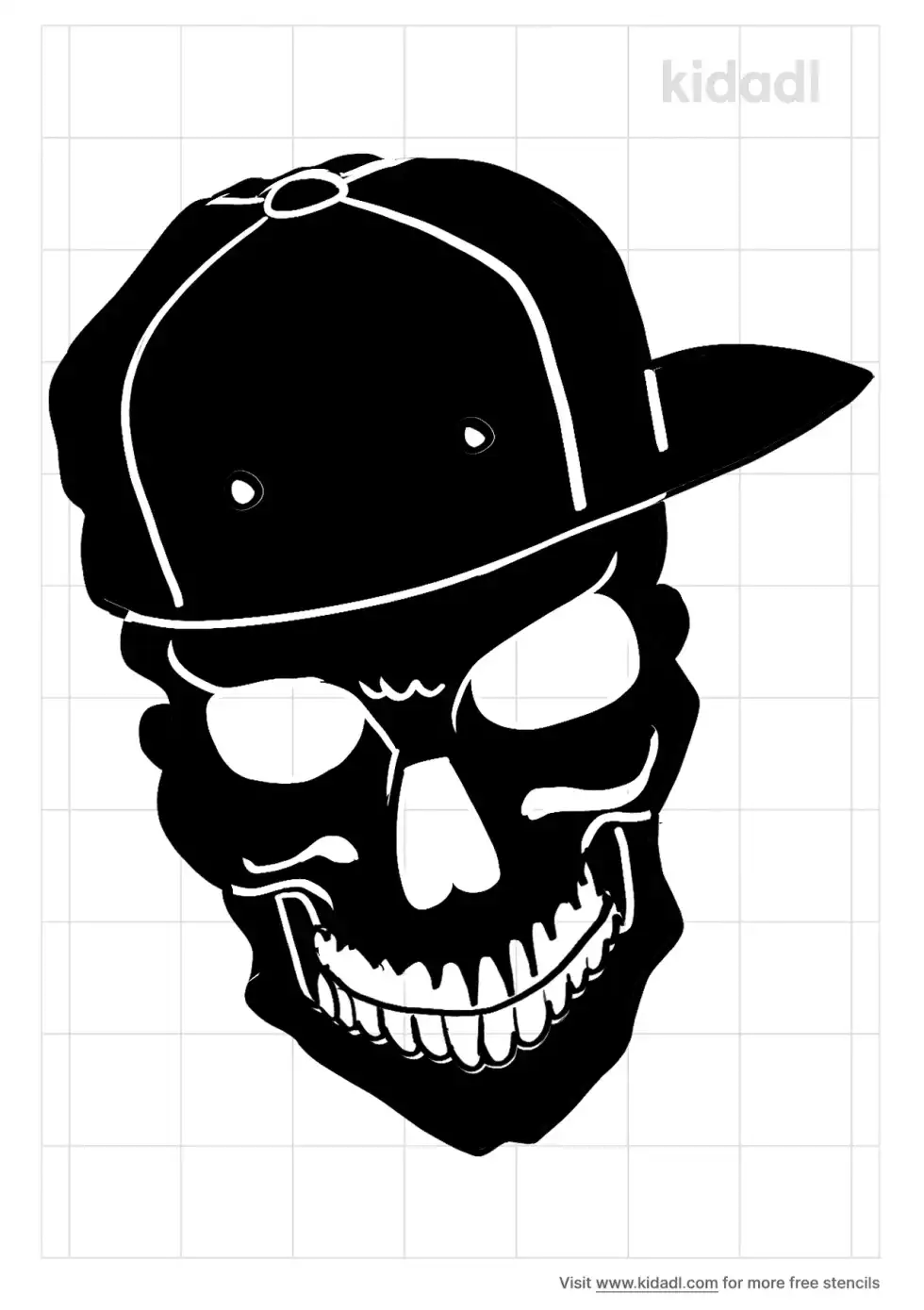 Happy Skull Stencil