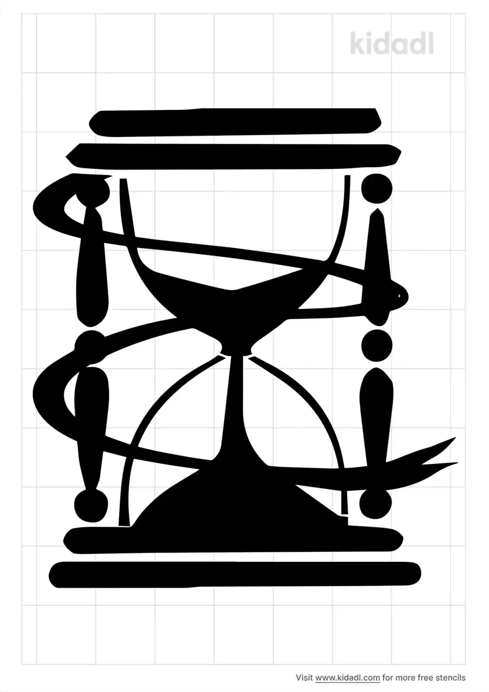 Hourglass With Ribbon Stencil