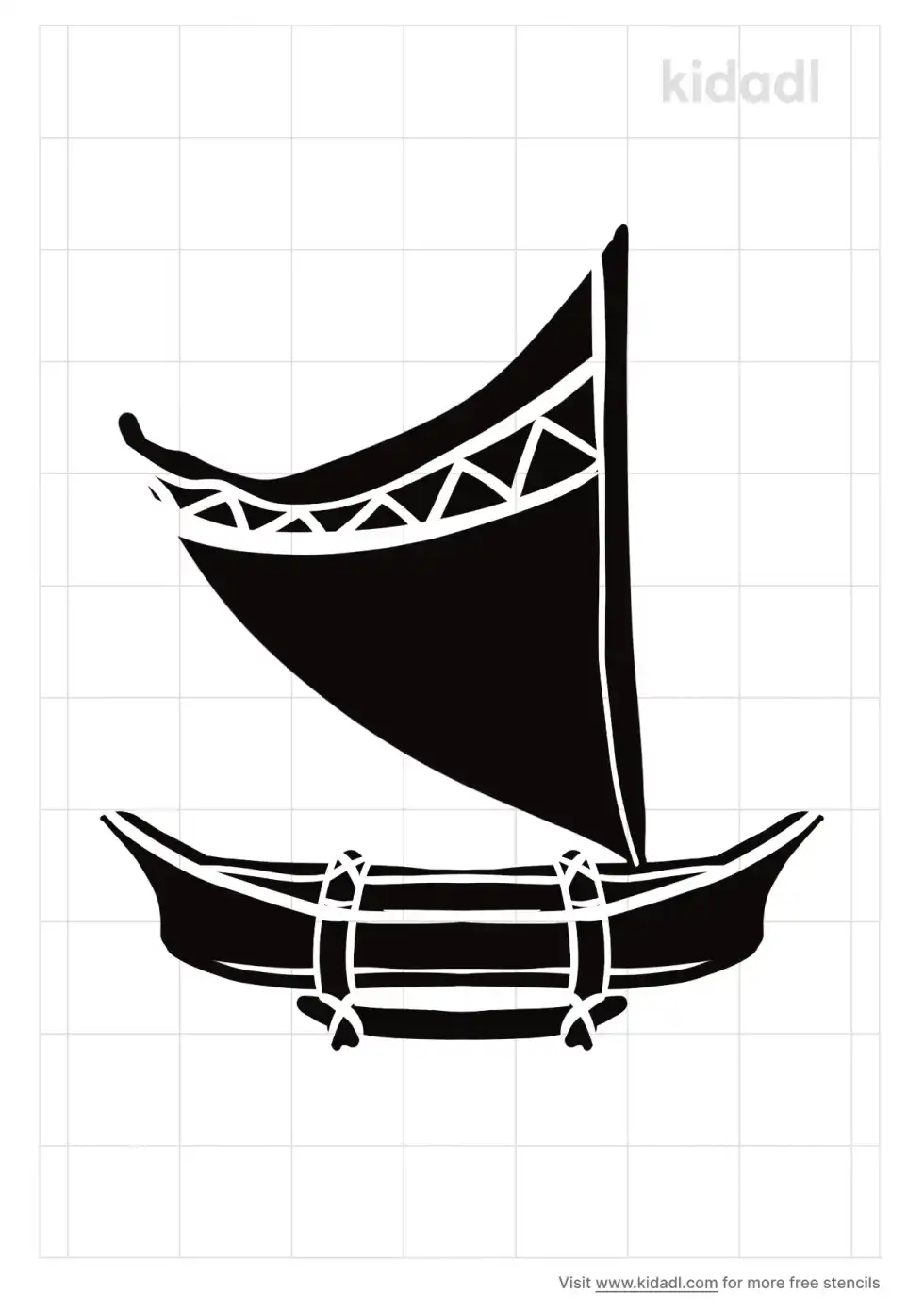 Hawaii Boat Stencil