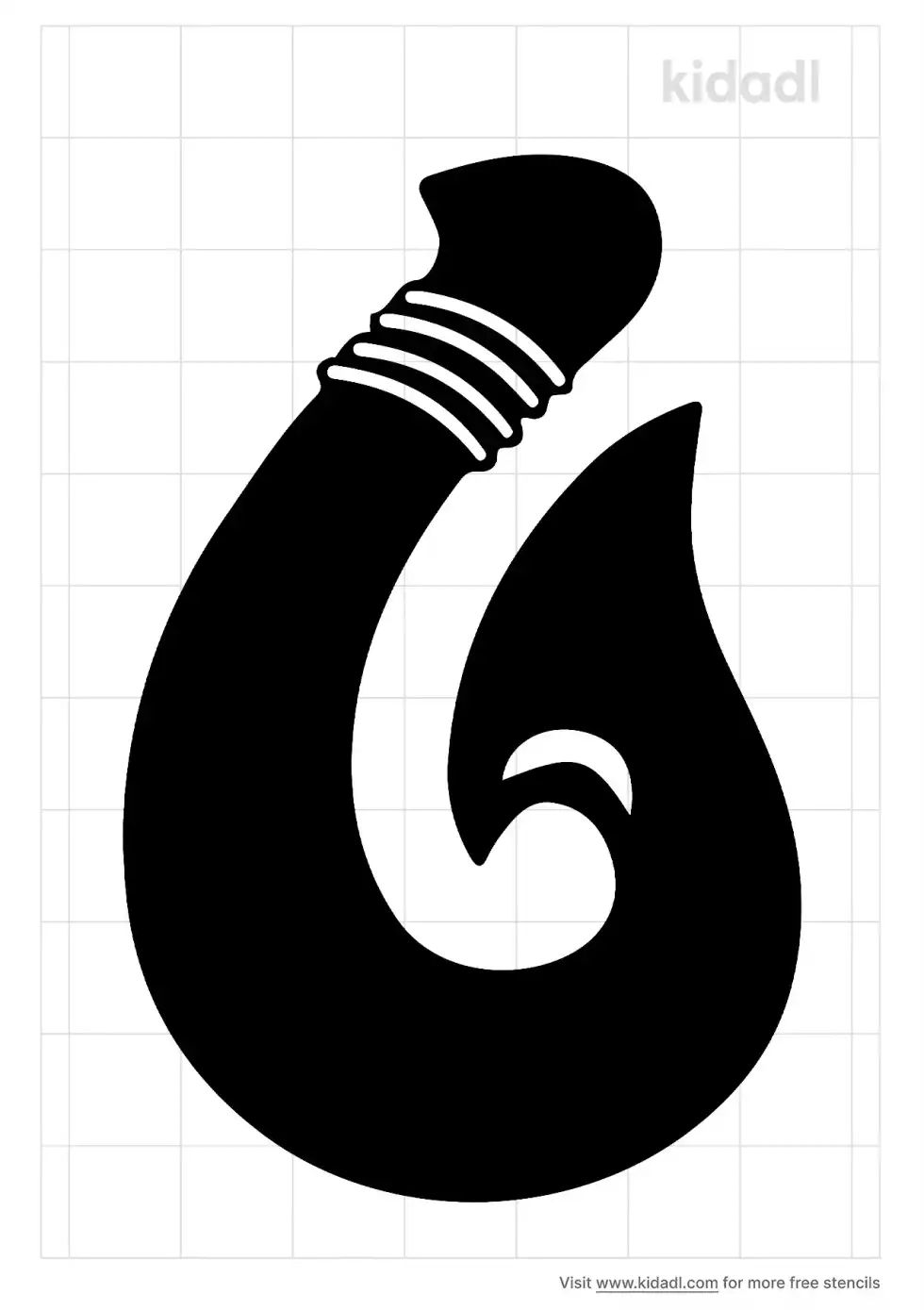 Hawaii Fish Hook Stencil