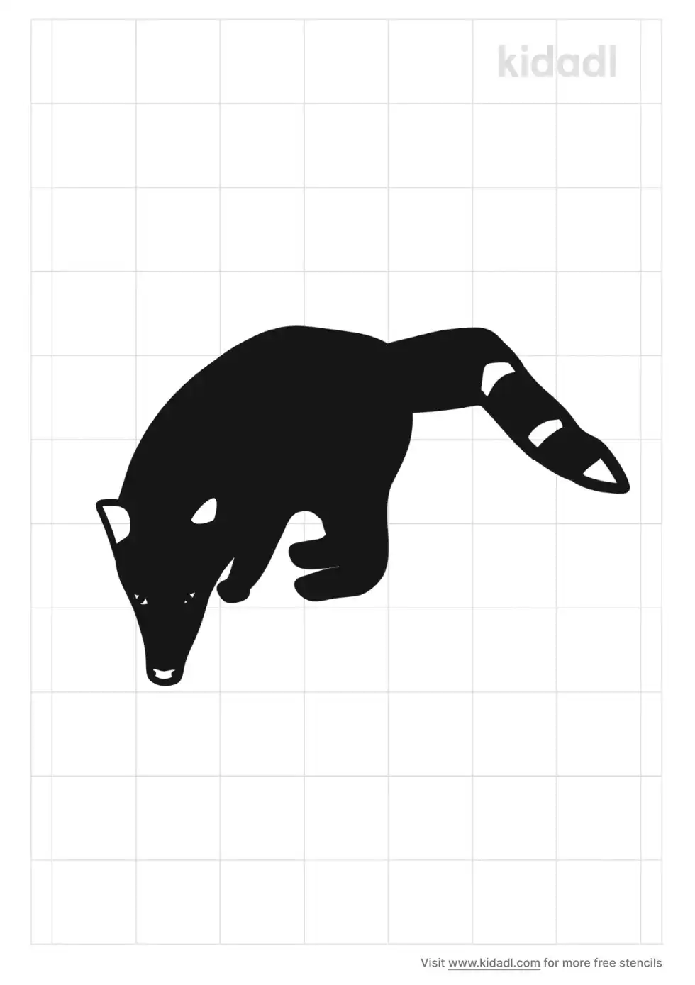 Ring Tailed Coati Stencil