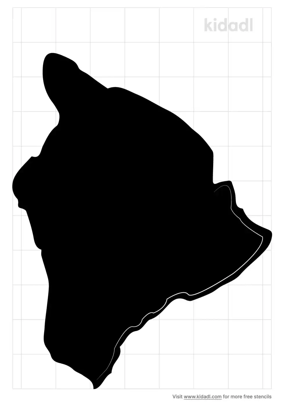 Hawaii Map Big Island Stencil