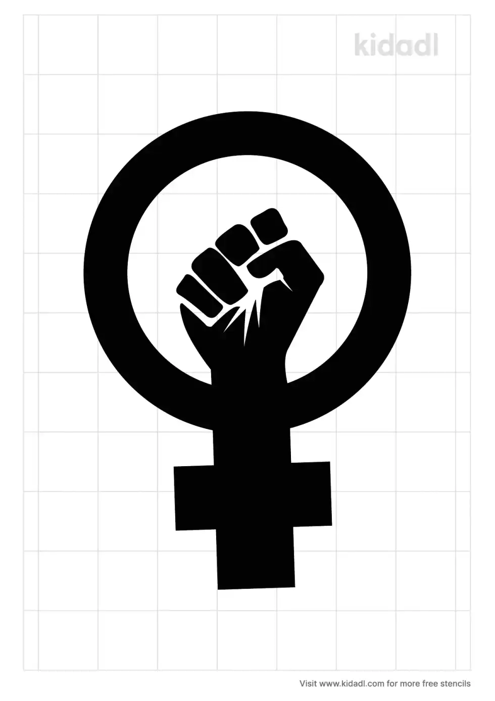 Female Fists Stencil