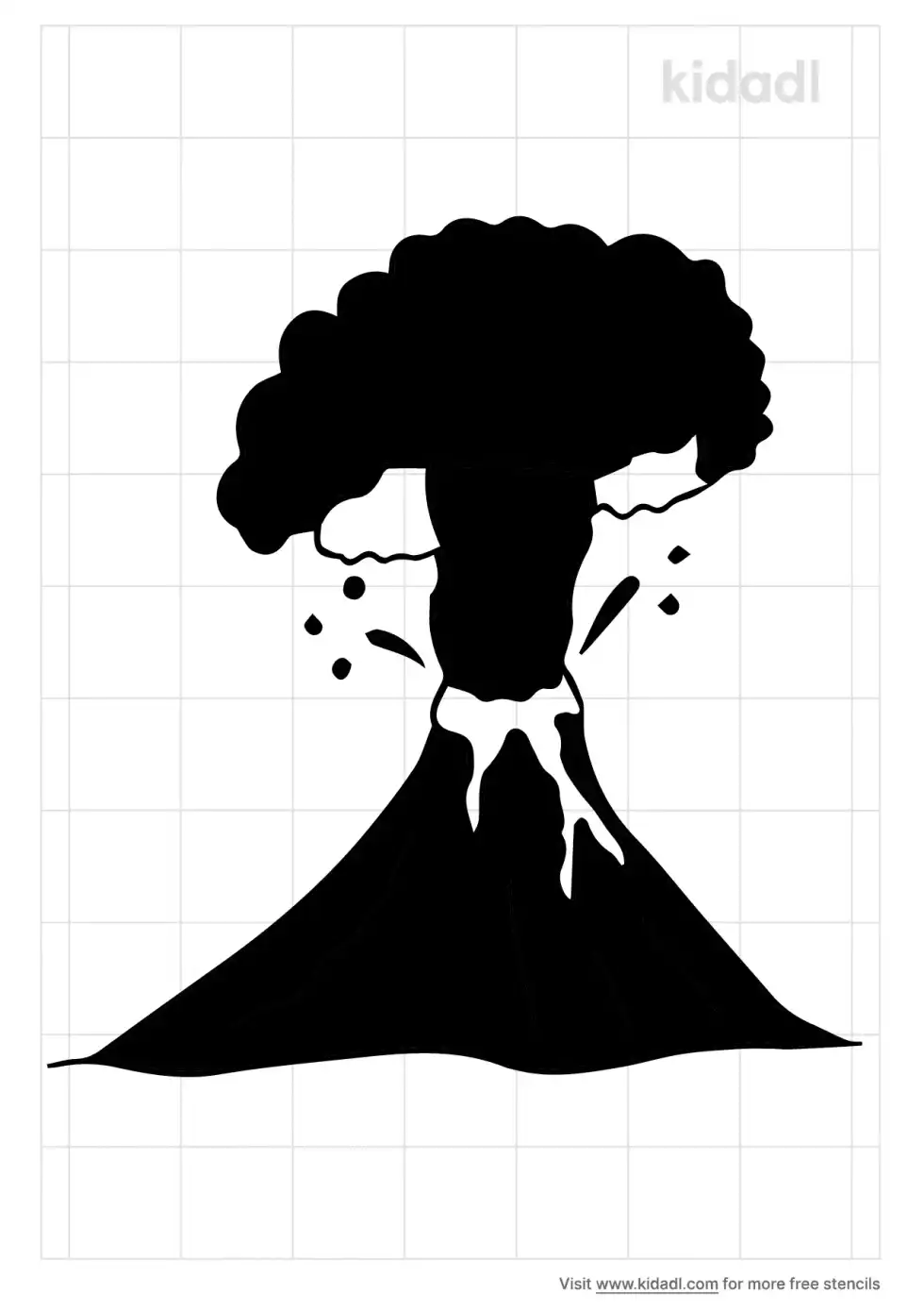 Hawaii Volcanoes Stencil
