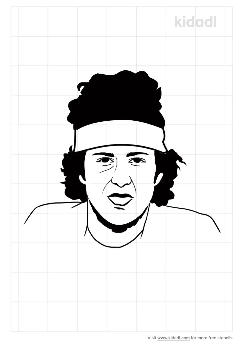 John Mcenroe Face Stencil