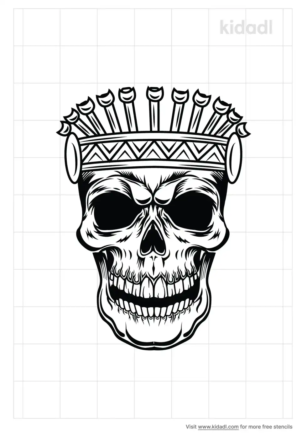 Aztec Skull Stencil