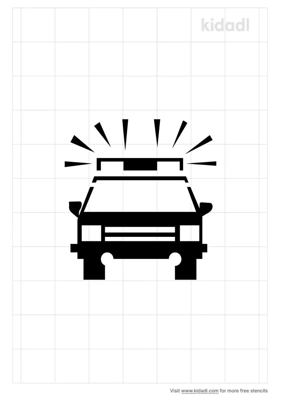 Cop Car Stencil
