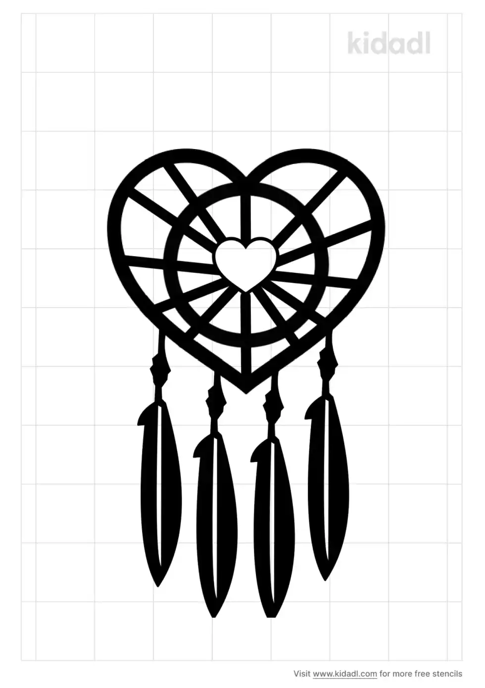 Heart Center Dreamcatcher Stencil