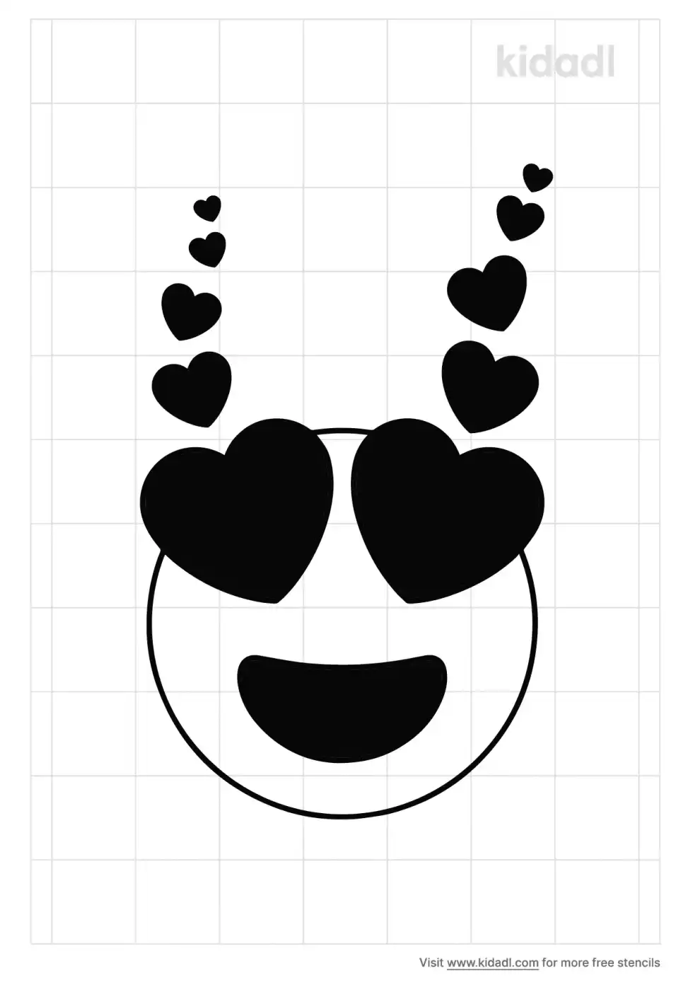 Heart Eye Emoji Stencil