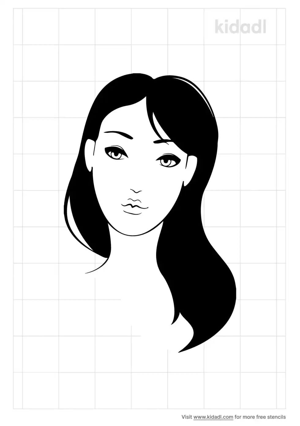 Girl Face Stencil