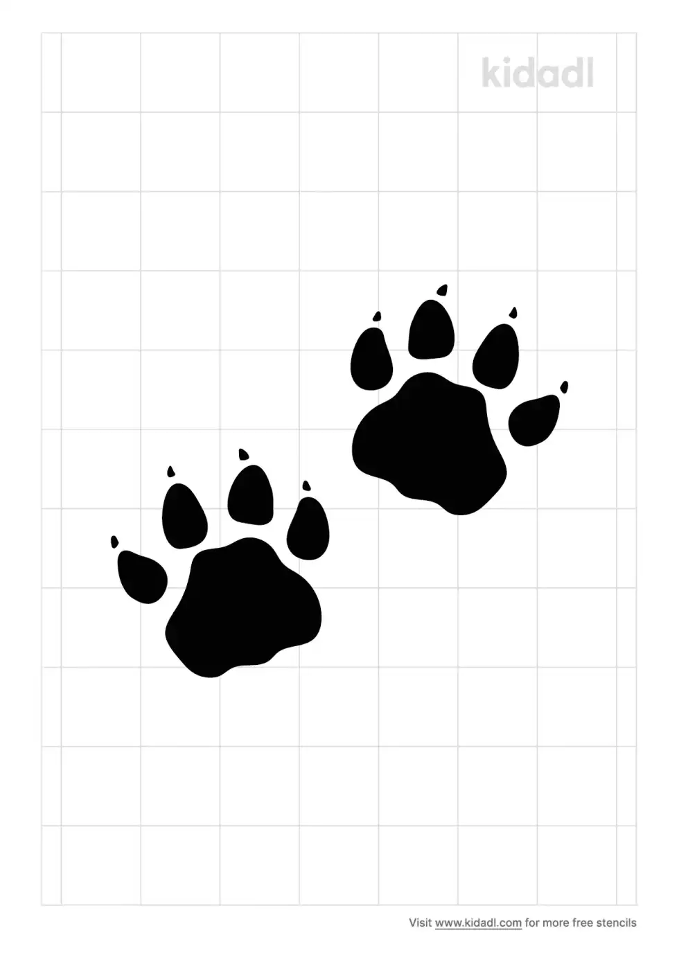 African Lion Paw Print Stencil