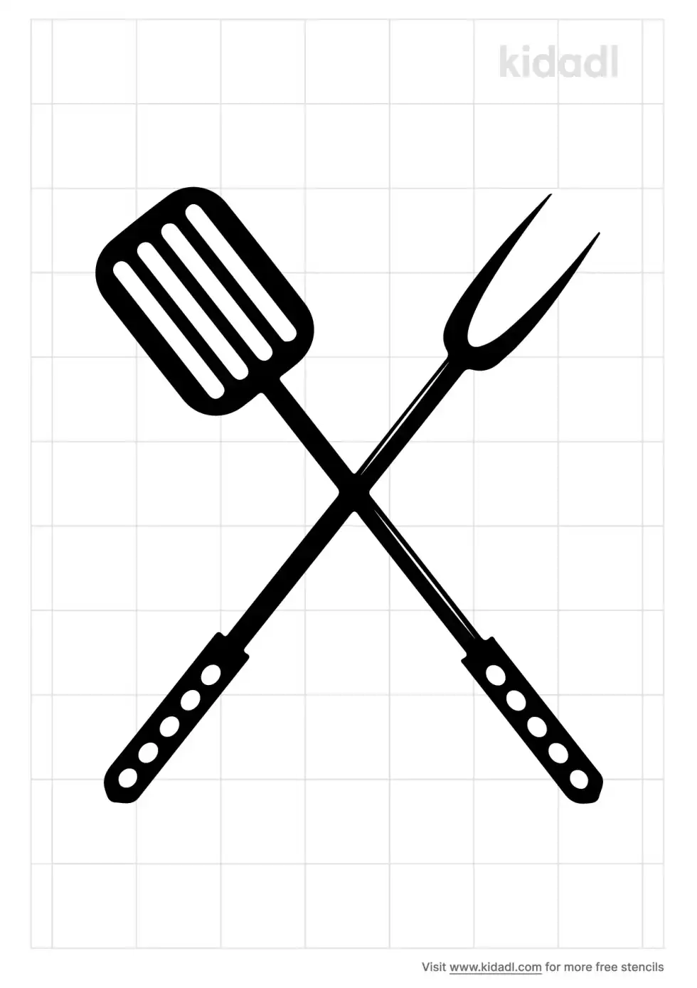 Grill Spatula Tongs Stencil