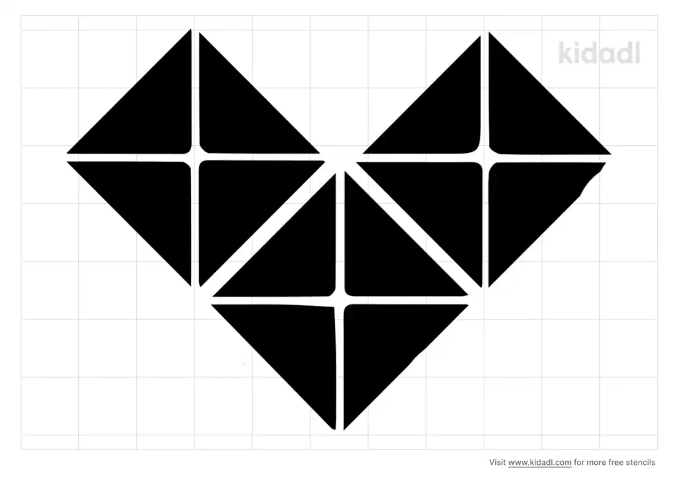 Heart Square Stencil
