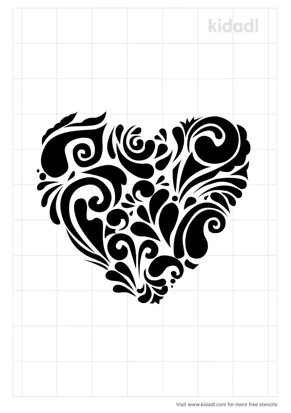 Heart Mandala Stencil