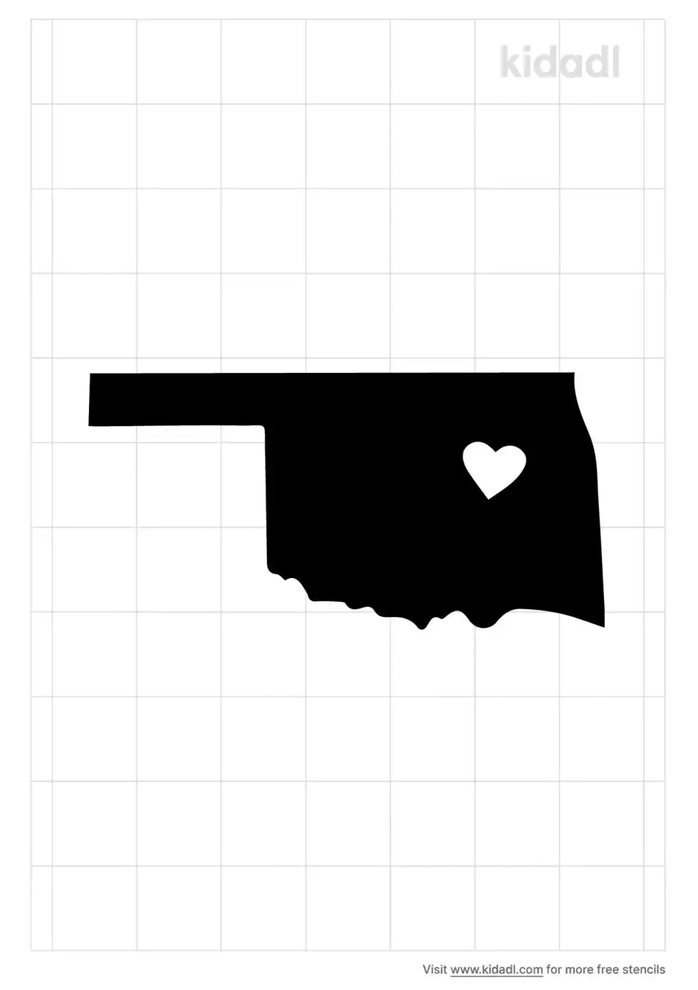Heart Oklahoma Stencil