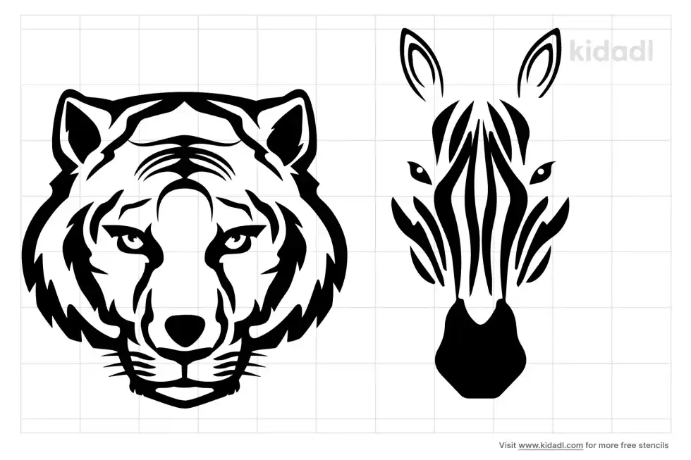 African Animals Stencil