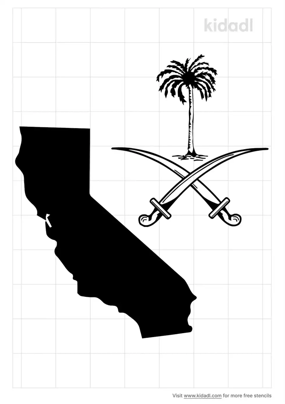 Saudi Arabia Country Stencil