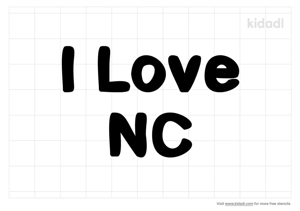 I Love NC Stencil